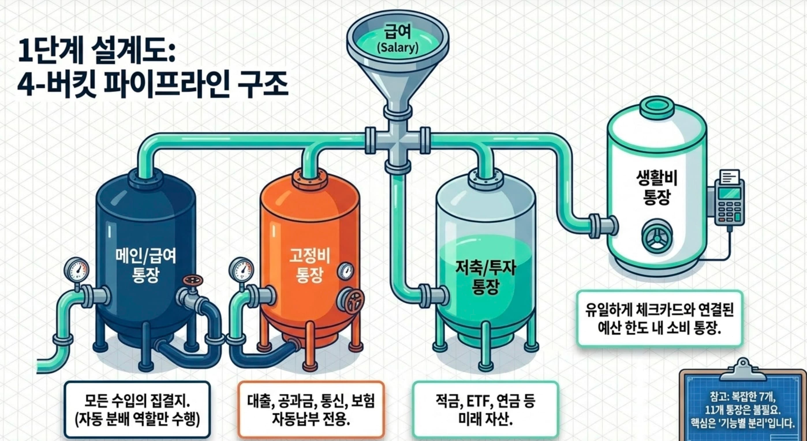 4-버킷 통장 쪼개기 파이프라인 구조도