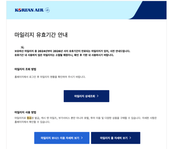 대한항공 마일리지 사용처 총정리! 만료 전에 알뜰하게 쓰기