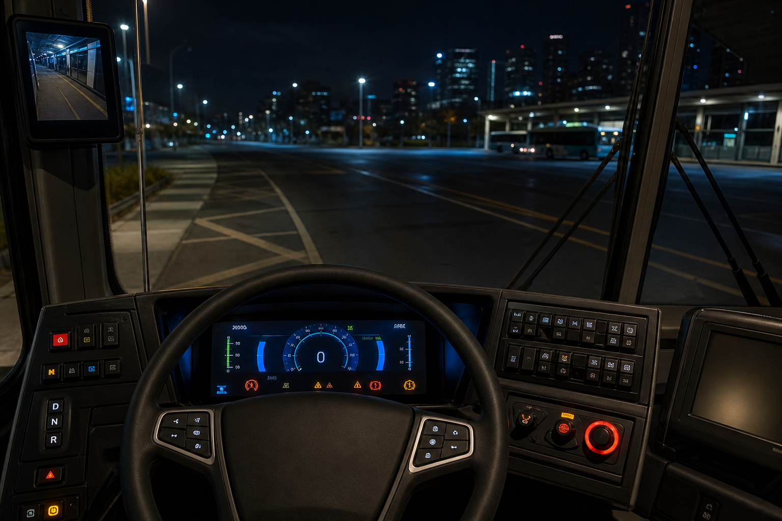Elec City Fuel Cell Bus dashboard warning-light example