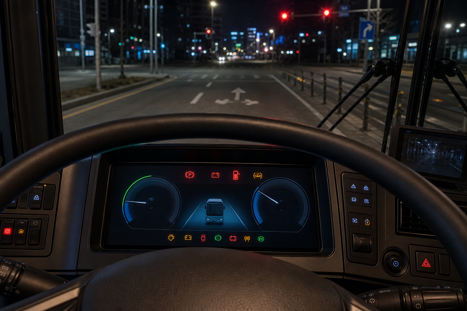 Elec City dashboard warning-light example