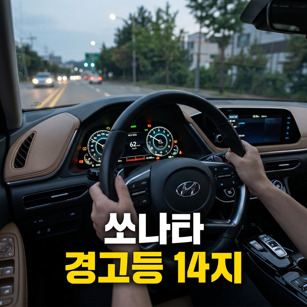 소나타 계기판 경고등 예시 이미지