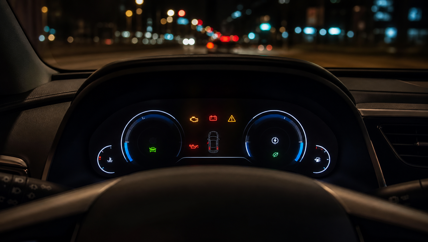 Toyota Camry Hybrid dashboard warning-light example